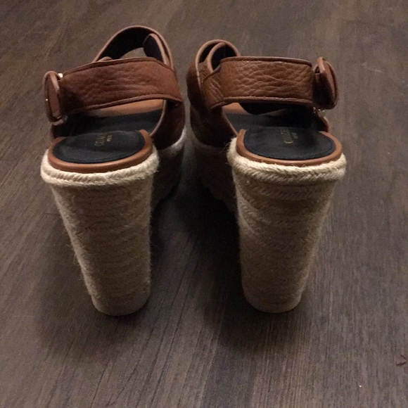 Coach Womens High Espadrille Wedge brown Sandal - Picture 2 of 9